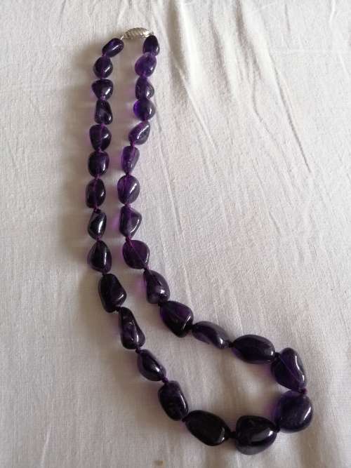 Tumbled Amythest Necklace