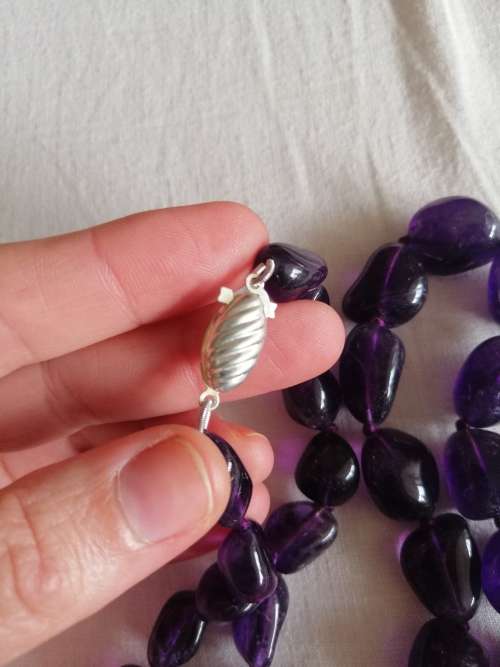 Tumbled Amythest Necklace