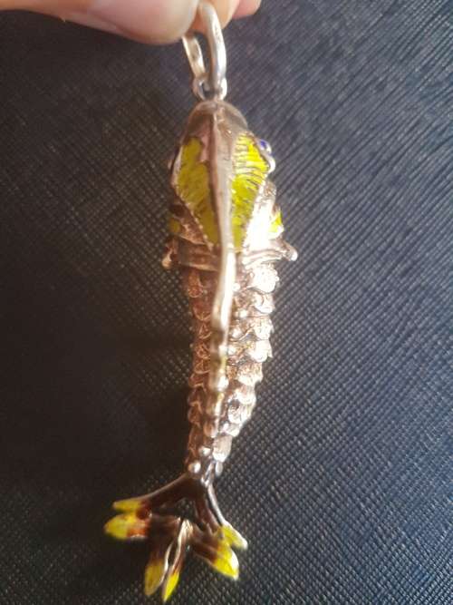 A Large Neri Articulated Italian Silver and Enamel Fish Pendant
