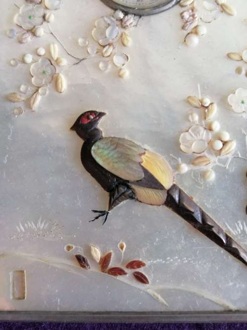 Stunning Japanese Crafted Silver Mother of Pearl Clock