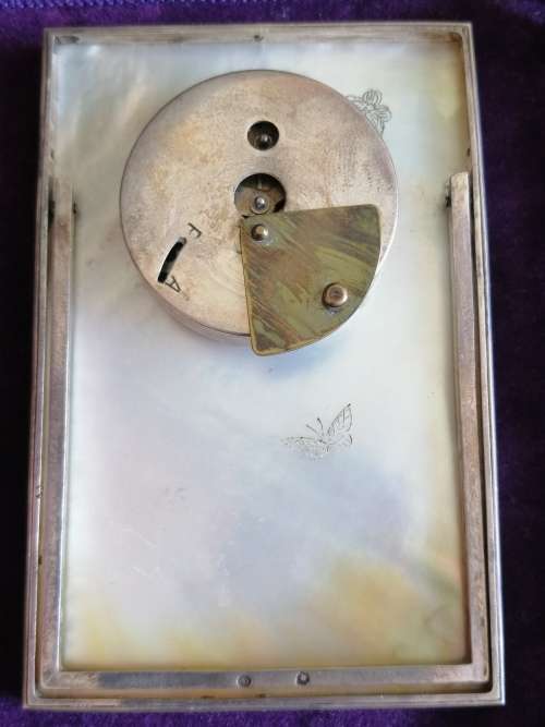 Stunning Japanese Crafted Silver Mother of Pearl Clock