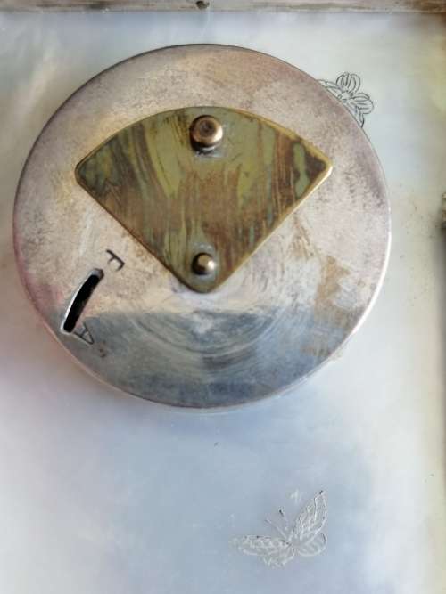 Stunning Japanese Crafted Silver Mother of Pearl Clock