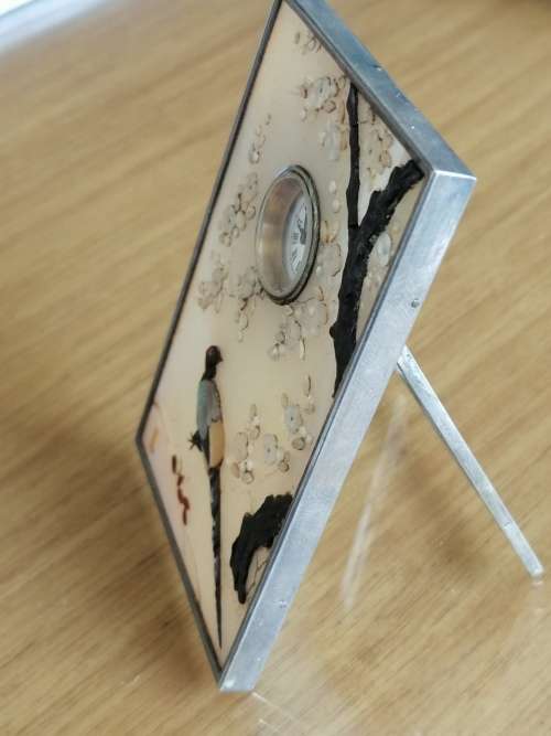 Stunning Japanese Crafted Silver Mother of Pearl Clock
