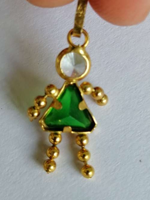 9CT Gold Italian Pendant ball bearing bead figure