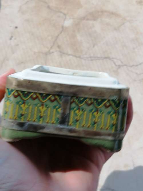 Chinese Porcelain and Silver Filigree Handmade Butterfly and Dragon  Erotic Trinket Box