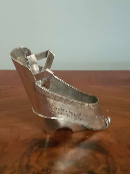 Chinese Export Silver Salt in the shape of a Shoe