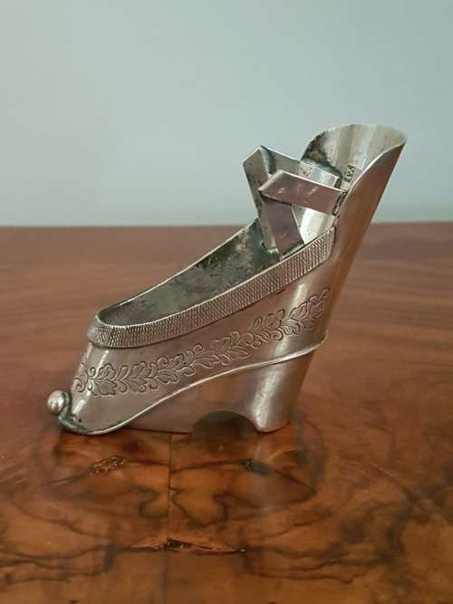 Chinese Export Silver Salt in the shape of a Shoe