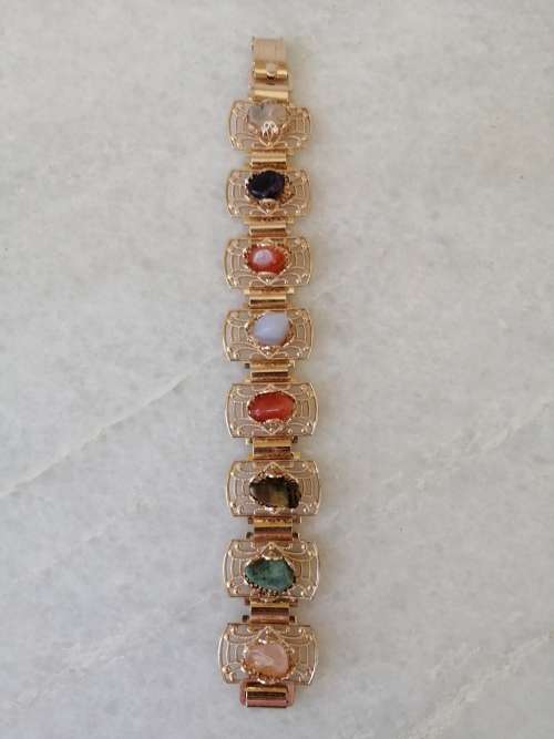 RESERVED FOR BRIGHTMIND Filigree Bracelet with semi precious stones