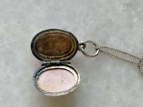 Classic Etched Silver Locket and Chain