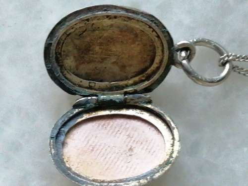 Classic Etched Silver Locket and Chain
