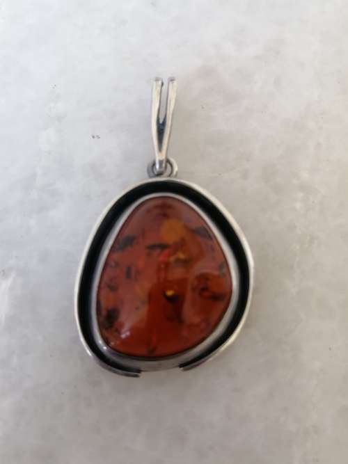 Classic Silver and Amber Pendant