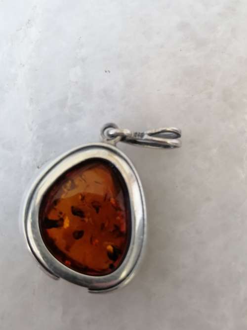 Classic Silver and Amber Pendant