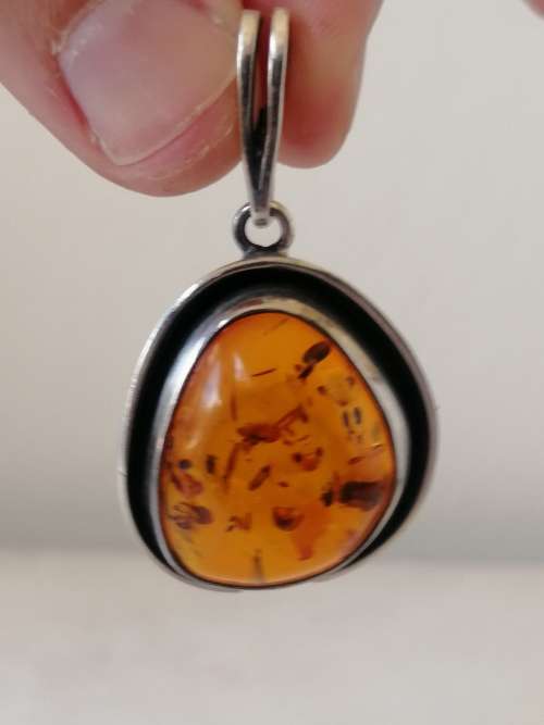 Classic Silver and Amber Pendant