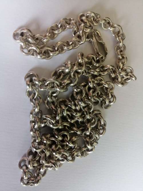 A Stunning Chunky Silver Interlink Necklace 63 grams