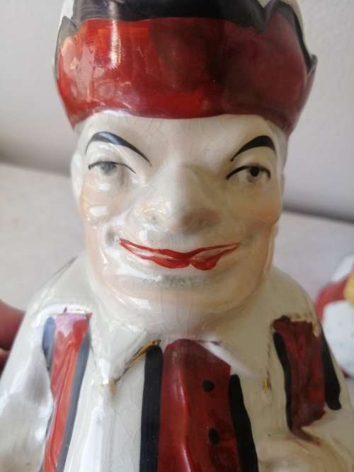 Victorian Staffordshire Punch and Judy Character Jugs