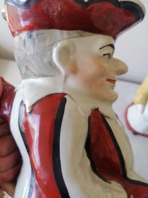 Victorian Staffordshire Punch and Judy Character Jugs