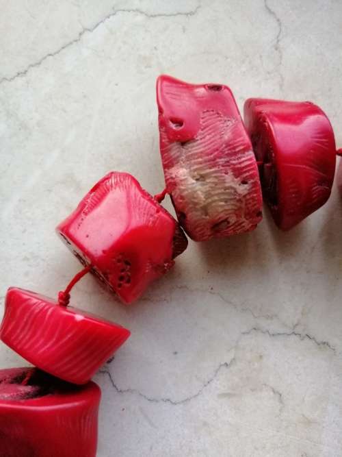 Red Chunky Bamboo Coral Necklace