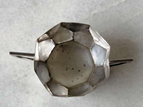 Silver Plated Sugar Bowl with Geometric Design
