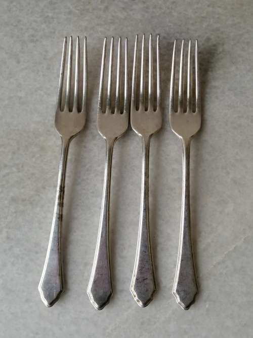 4 Mappin and Webb Silver Plated Dessert Fork Pembury Pattern