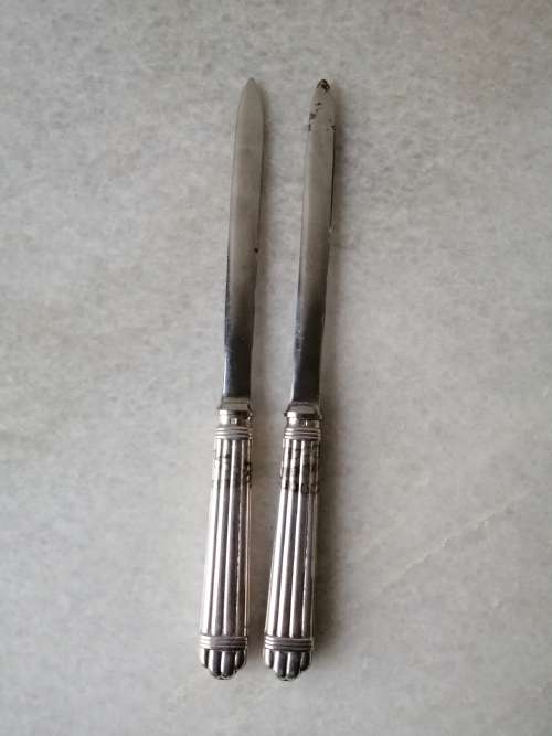 A Pair of Vintage Christofle Aria Silver Plated Letter Openers