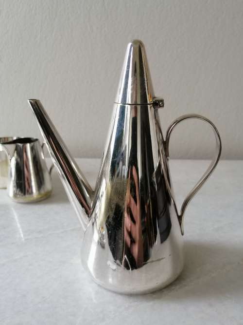 Art Deco Conical Shaped Silver Plated Tea/CoffeePot Set Hukin and Heath