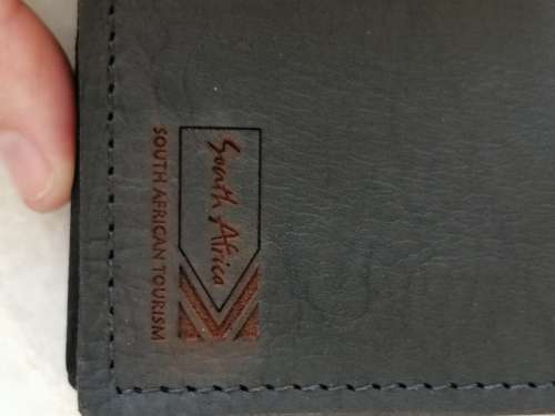 Black Leather SA Tourism Travel Wallet
