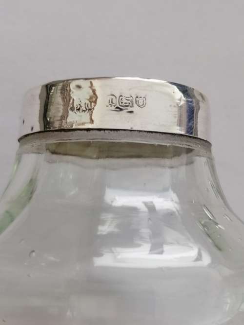 Super Cool ! A pair of Hand Blown Bud Vases with Silver Collars