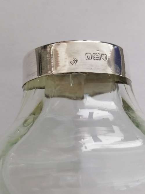Super Cool ! A pair of Hand Blown Bud Vases with Silver Collars