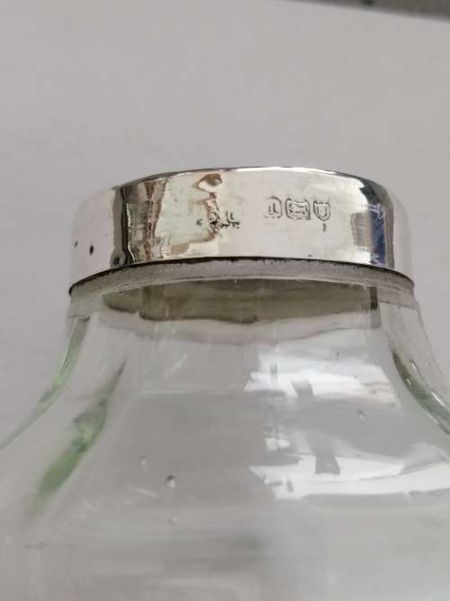 Super Cool ! A pair of Hand Blown Bud Vases with Silver Collars