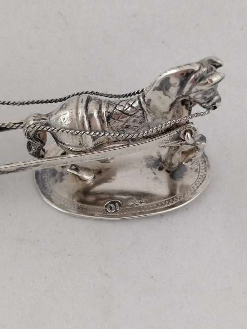 Dutch Silver Horse Drawn Swan Carriage  Miniature 833 Silver