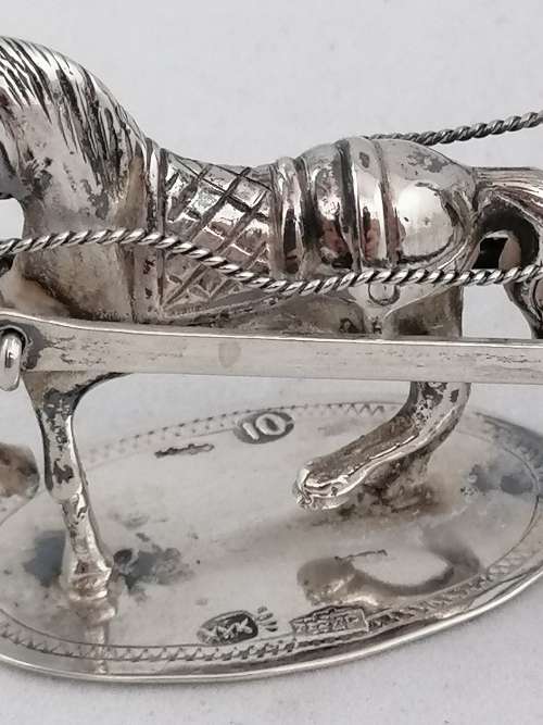 Dutch Silver Horse Drawn Swan Carriage  Miniature 833 Silver