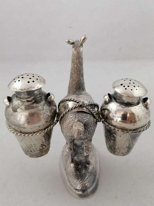 Peruvian Silver Salt and Pepper Shakers in the Form of a Llama