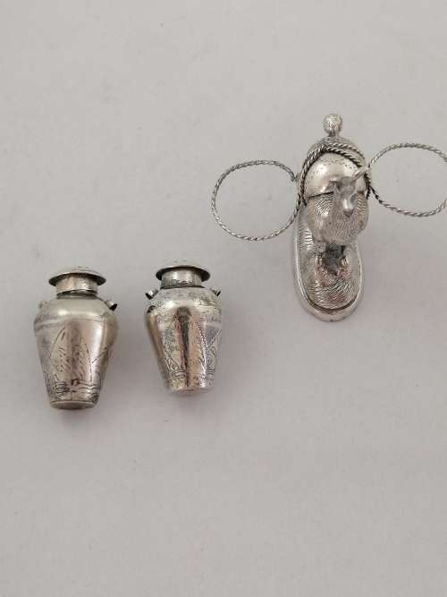 Peruvian Silver Salt and Pepper Shakers in the Form of a Llama
