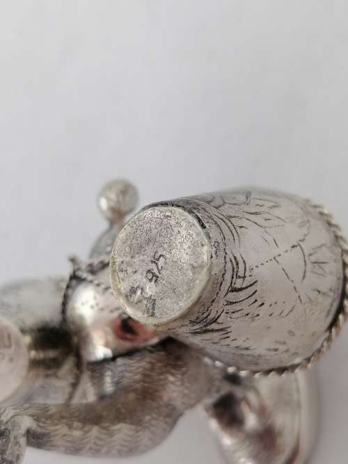 Peruvian Silver Salt and Pepper Shakers in the Form of a Llama