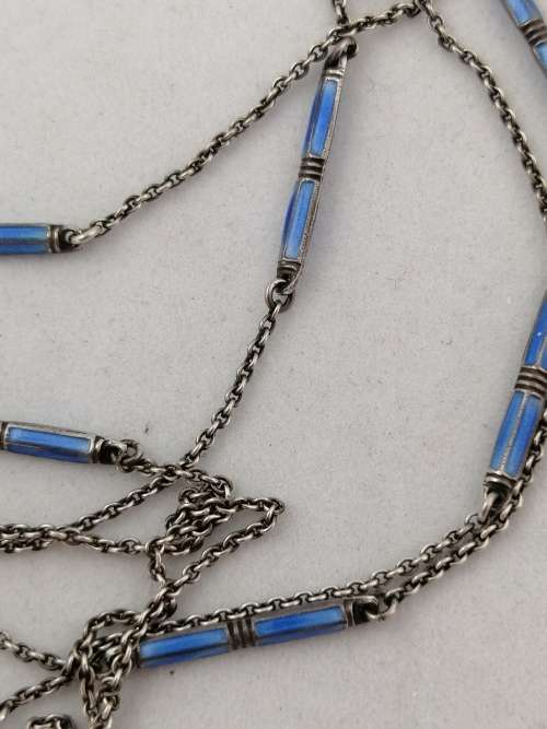 Outstanding! G Nicole Lucerne Enamel and Silver Guilloche Art Deco Pendant Watch