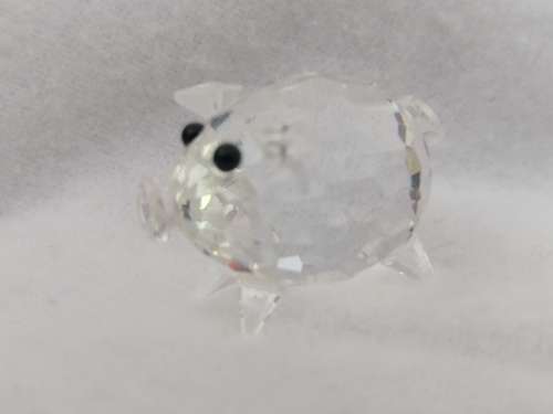 Swarovski Mini Pig With Crystal Disk Tail + Box