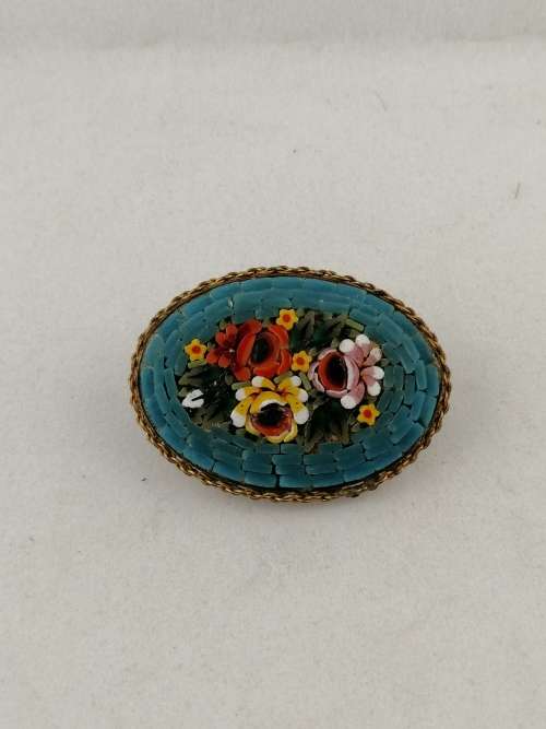 Gorgeous Mosaic Brooch Floral Spray