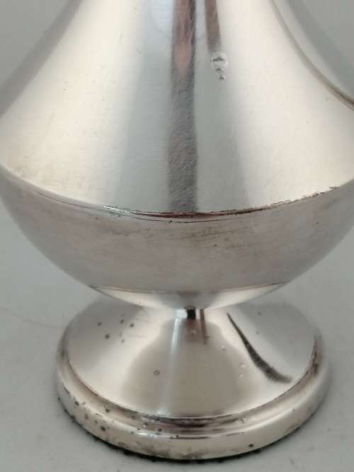 A Silver Plated Pitcher/Vase with Detailed Collar