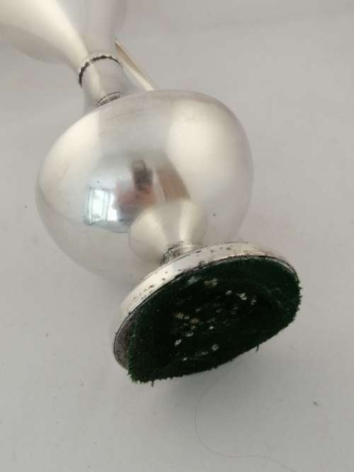 A Silver Plated Pitcher/Vase with Detailed Collar