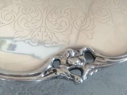 A Real Beauty: An A1 Silver Plated Circular Salver With Decorative Border