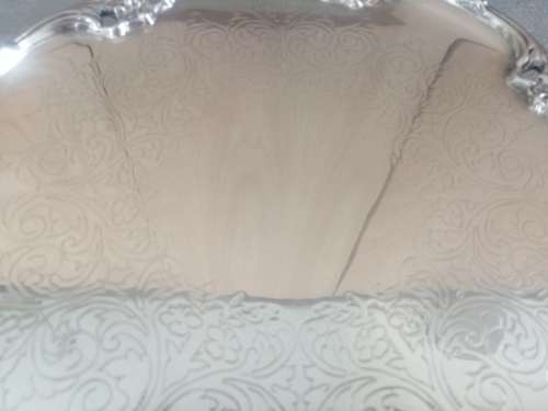 A Real Beauty: An A1 Silver Plated Circular Salver With Decorative Border