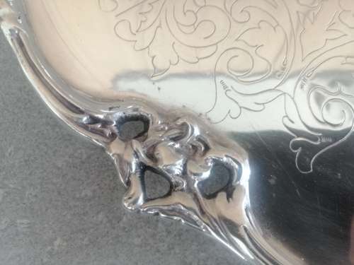 A Real Beauty: An A1 Silver Plated Circular Salver With Decorative Border