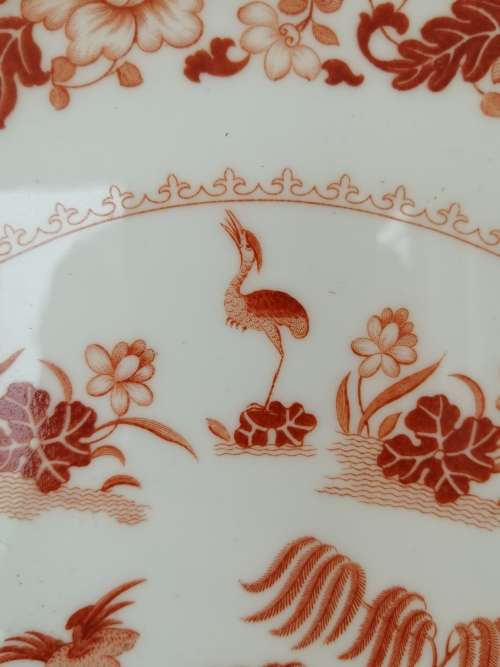 Chinoiserie!  A Royal Worcester Burnt Orange Dish and Bowl C1909