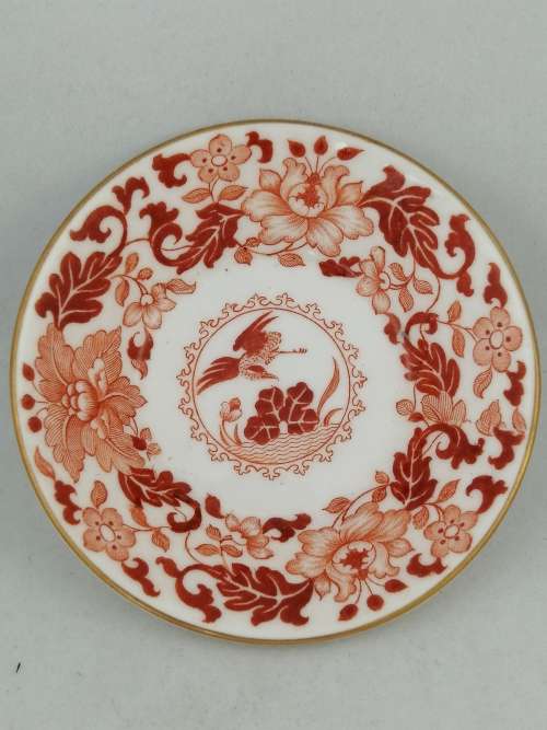 Chinoiserie!  A Royal Worcester Burnt Orange Dish and Bowl C1909