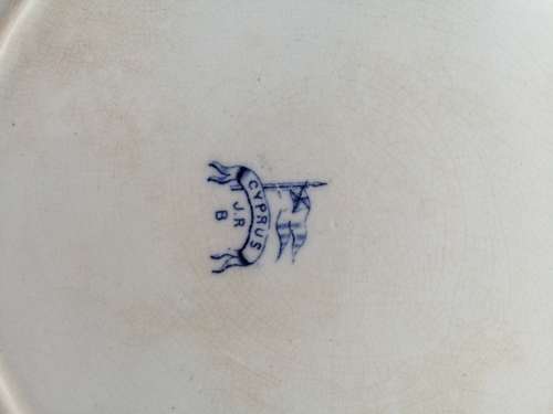 Circ 1850`s JRB Cyprus Ironstone Dinner and Side Plate , Bird Motif