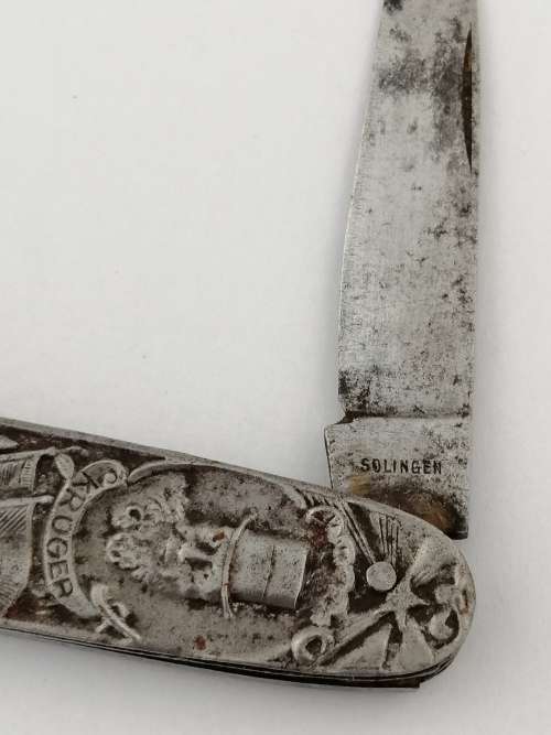 SA Historical : Paul Kruger /Christian De Wet Pocket Knife 1882 Election Promotion Germany
