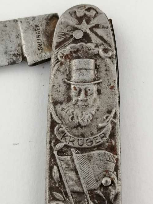 SA Historical : Paul Kruger /Christian De Wet Pocket Knife 1882 Election Promotion Germany