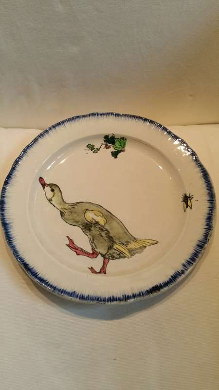 A Cica 1870 Set of Four Creil et Montreau Pottery Rousseau Pattern Dessert Plates.