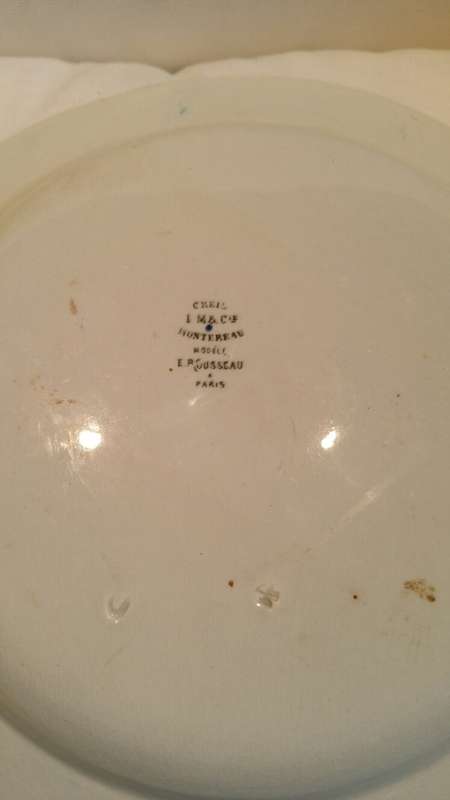 A Cica 1870 Set of Four Creil et Montreau Pottery Rousseau Pattern Dessert Plates.