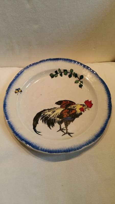 A Cica 1870 Set of Four Creil et Montreau Pottery Rousseau Pattern Dessert Plates.